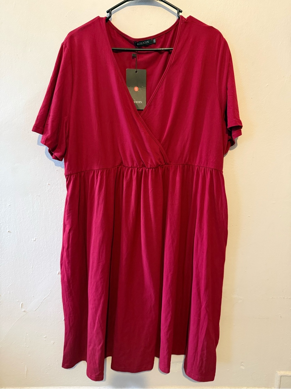 Kojooin Red Wrap-Front Dress